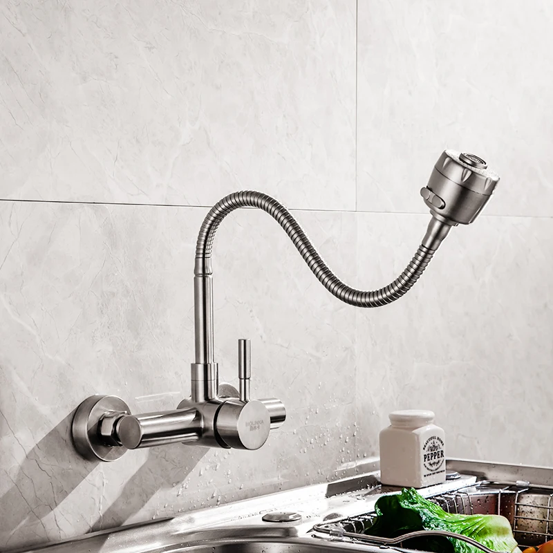 Настенный кухонный кран из нержавеющей стали смесители для кухни смеситель