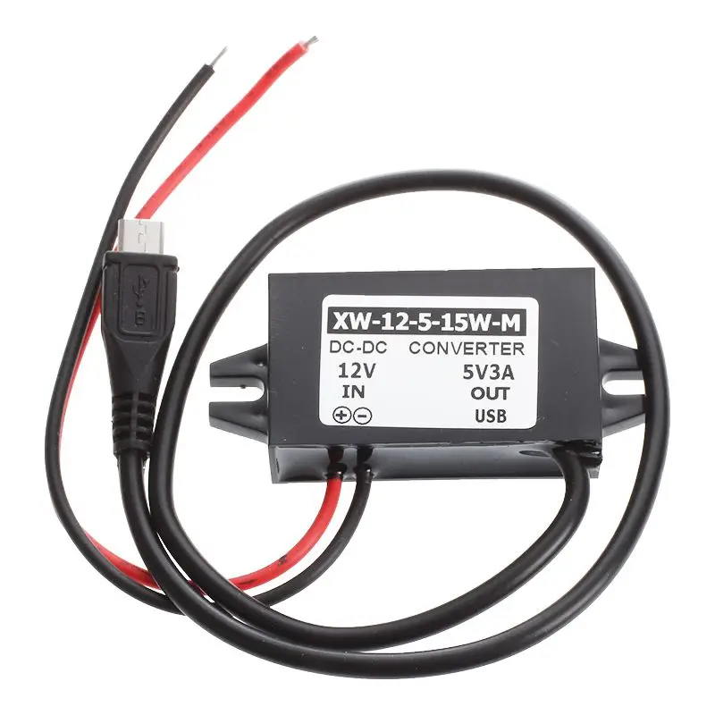 DC/DC преобразователь модуль 12В до 5В 3а с мини USB выходной адаптер питания 15