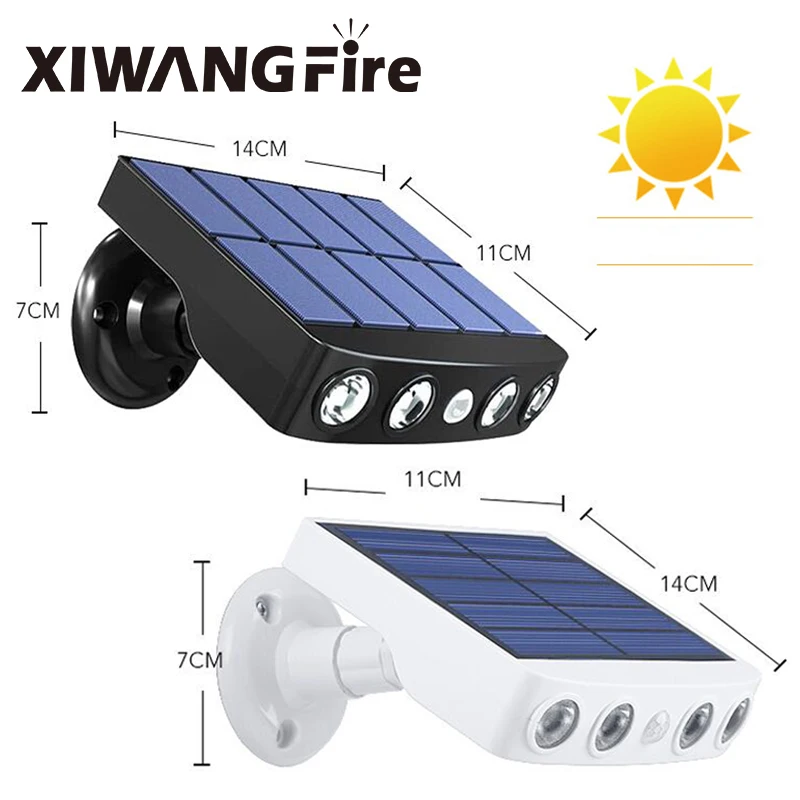 Мощный светодиодный солнечный светильник Водонепроницаемый движения Сенсор