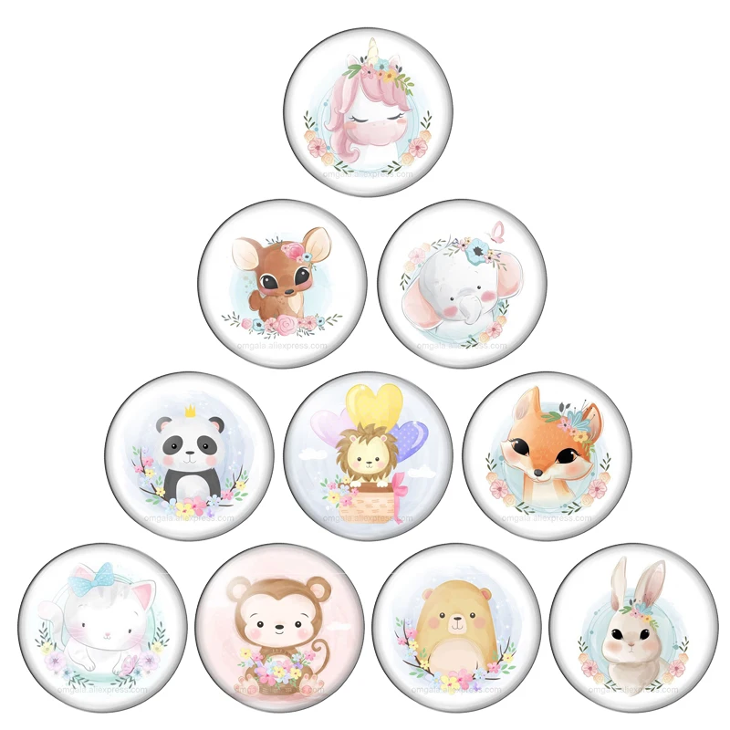 Лошадь лиса слон животное любовь круглой огранки Животные фото стекло кабошон