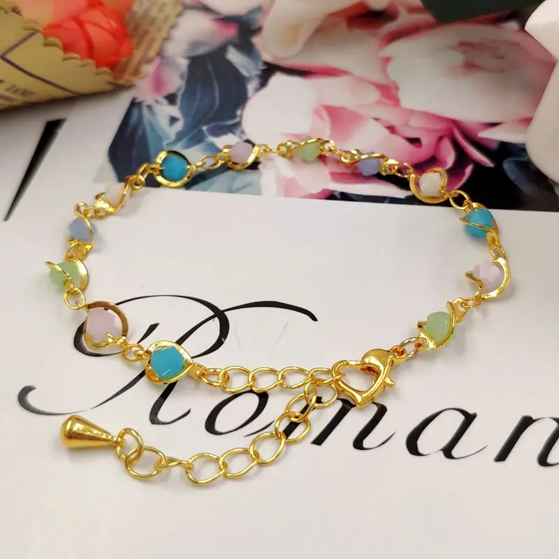 Цветной чехол с украшением в стиле Бохо медный камень браслет золотого и