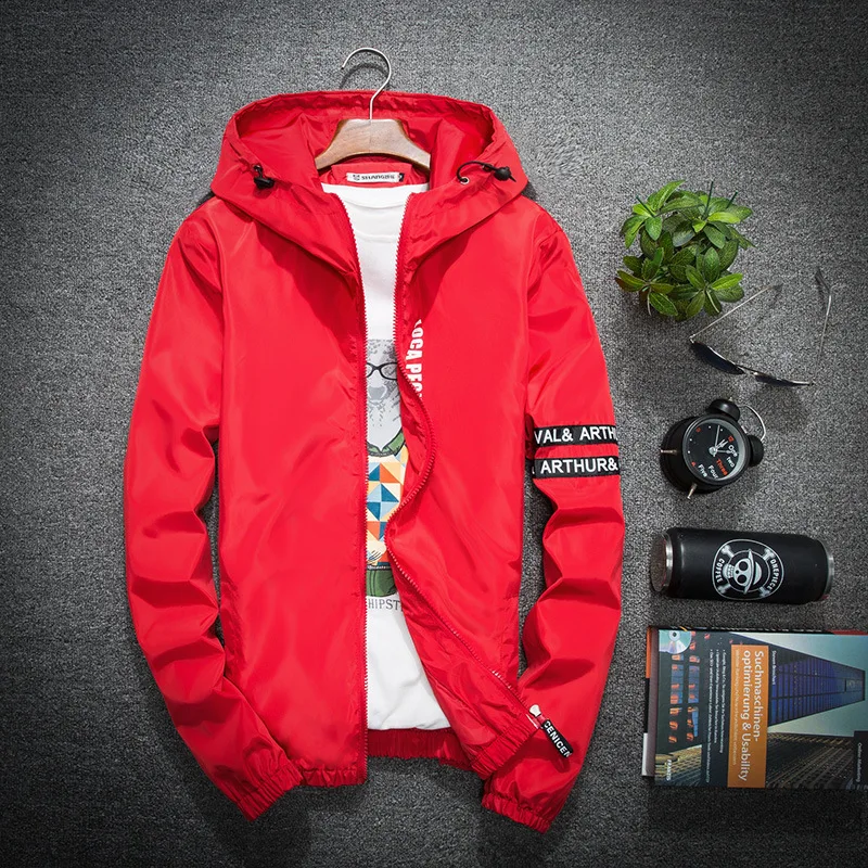 2019 весна осень тонкая ветровка пилот куртка мужская негабаритная masculina Slim Fit Young с