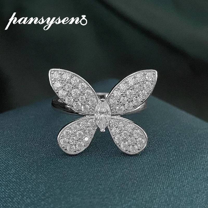 Женское кольцо из серебра 925 пробы с муассанитом 3 х6 мм|Кольца| |