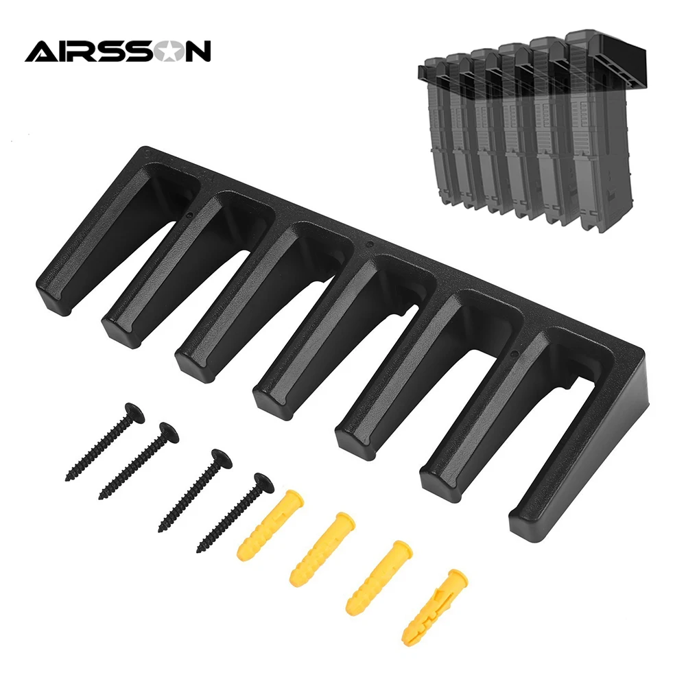 

Tactical Solid ABS 6 Standard AR-15 PMAG Wall Mount Mag Holder Magazine Rack Storage Airsoft Hunting Rifle Gun Accessories