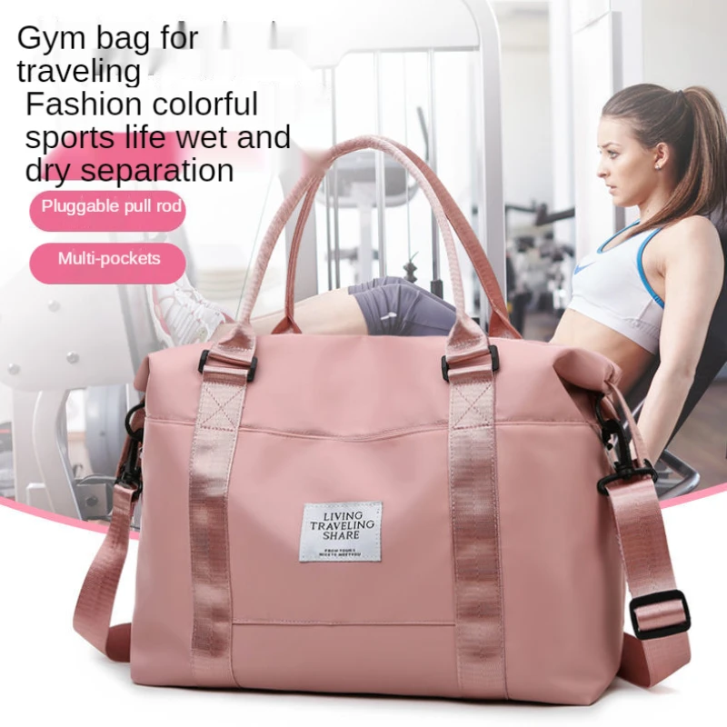 

Ladies Hand-held Travel Bag Fitness Travel Luggage Bag Wear Trolley Bag Waterproof Storage Bag Yoga Bag Wet and Dry Separation