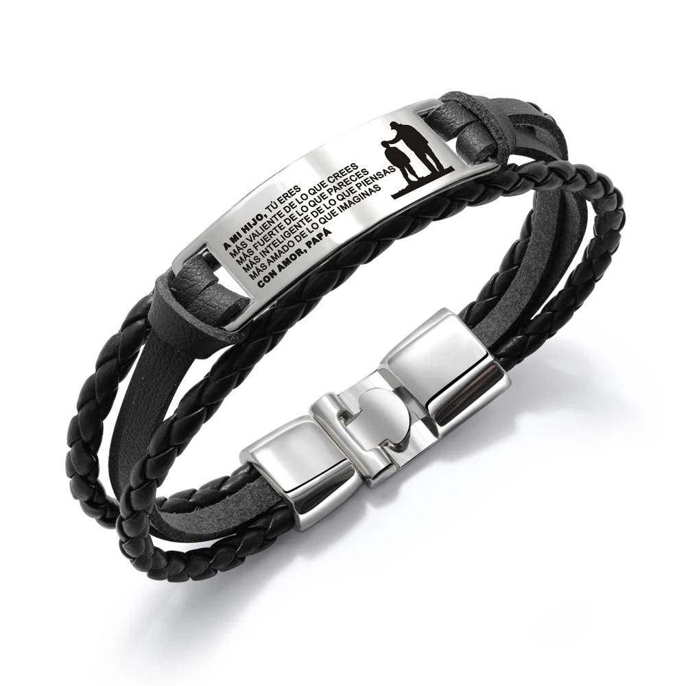 Браслет Español с испанским моим сыном мужчина папа ретро браслет ручной работы