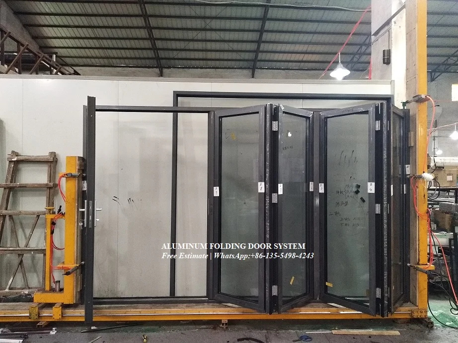 Алюминиевый сплав ураган удар Би створчатая дверь дизайн складные двери с