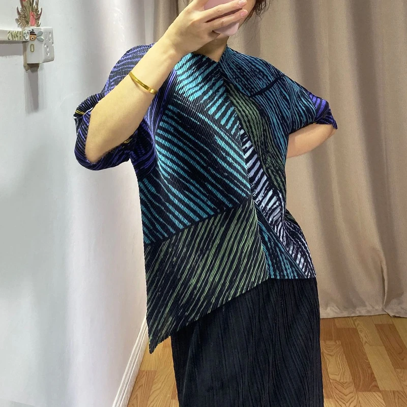 LANMREM новинка 2020 весенний пуловер с v-образным вырезом и принтом футболка уличная