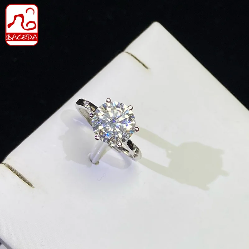 

Baceda Achieve goals Natural Crystals of 3Carat White Moissanite S925 Ring Adjustable/Freesize Women, Engagement or Couple Ring