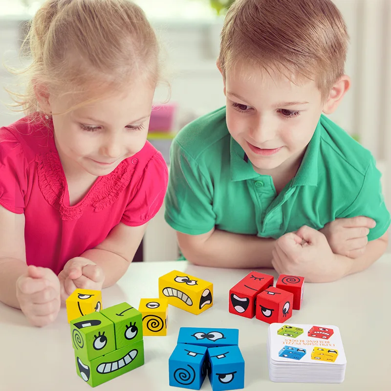 Montessori Детские Уход за кожей лица изменение строительные блоки логическое