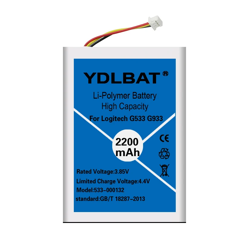 Аккумулятор YDLBAT Top 100% новый аккумулятор 2200 мАч 533 000132 для Logitech G533 G933 + набор