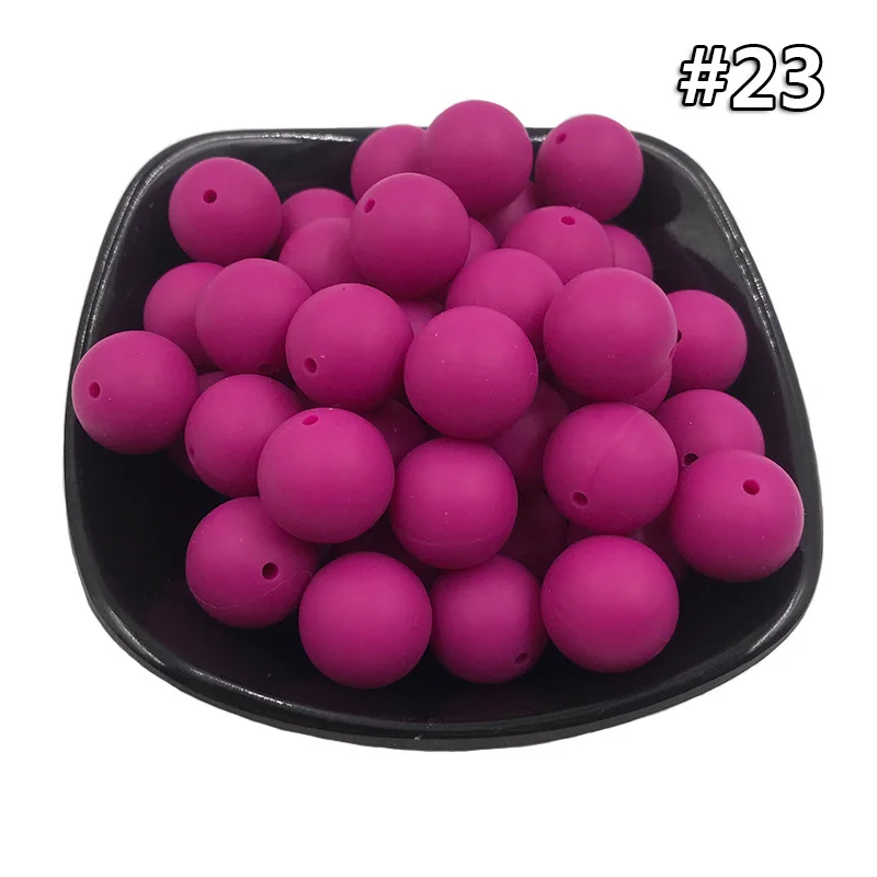 Silicone teether 23 20 шт. Силиконовая Круглая Бусина 12 мм Экологичное Сенсорное ожерелье-прорезыватель для кормления пищи аксессуары DIY Ювелирные изделия Детский Прорезыватель игрушка - Цвет: Silicone teether 23