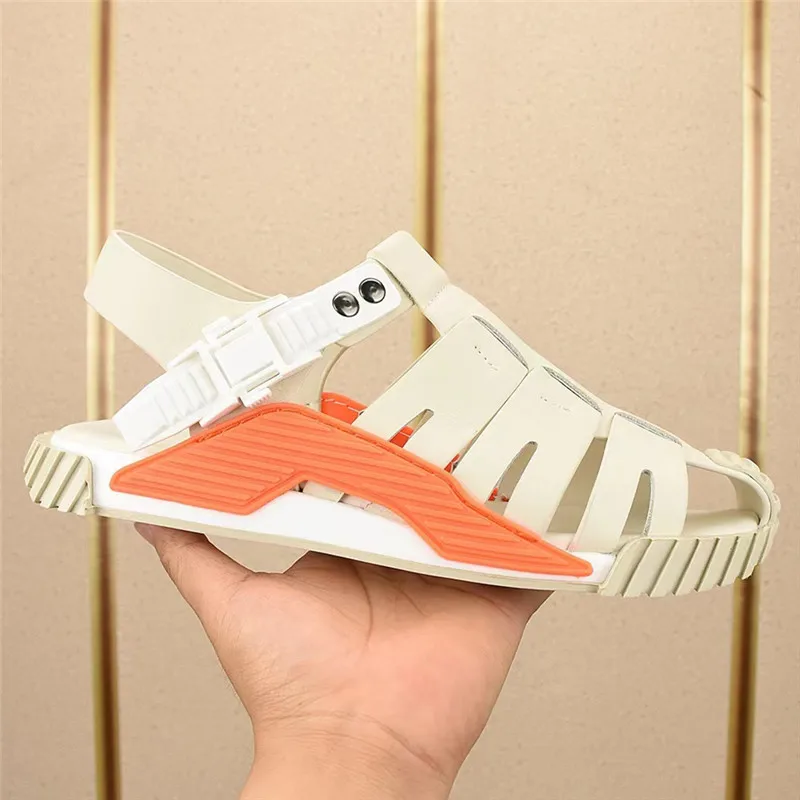 

Сандалии мужские для пляжа и вечеринки, роскошные дизайнерские босоножки в римском стиле с ремешком на щиколотке и пряжкой, туфли с открыты...