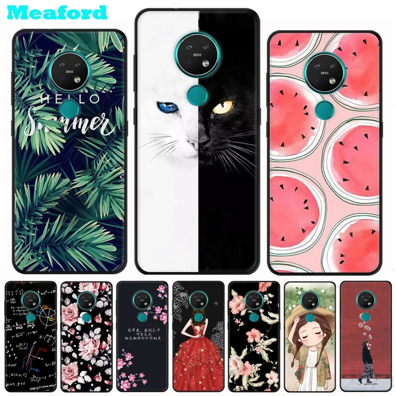 Силиконовый чехол для Nokia 7 2 чехлы Черный Бампер Мягкий ТПУ задняя крышка 6 2019 TA-1200