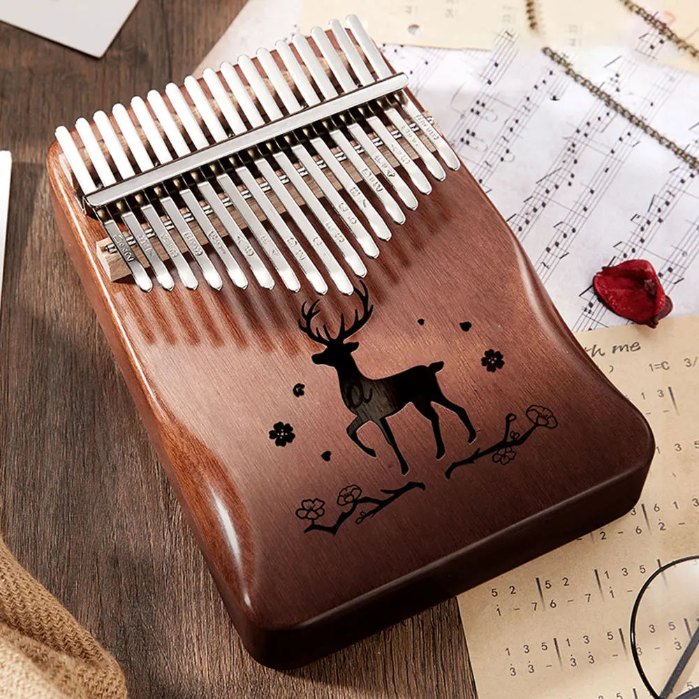 

17 Keys Kalimba Thumb Piano High Quality Wood Mbira Body Musical Instruments With Learning Book Kalimba Piano Christmas Gift