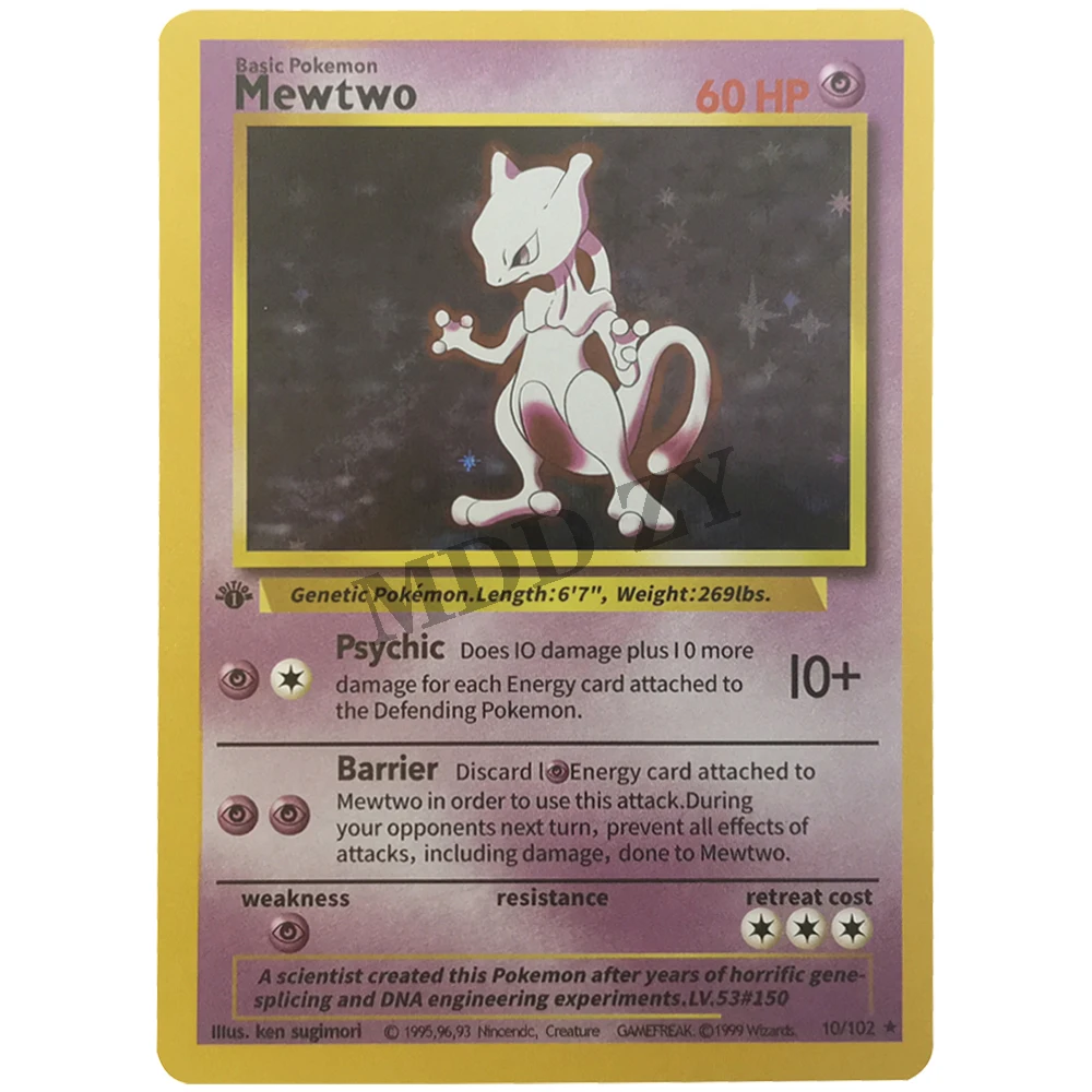 11 Uds primera edici&oacute;n de 1996 Pokemon Flash tarjetas de Charizard Blastoise Venusaur Mewtwo hologr&aacute;fica tarjetas de Pokemon tarjetas de juego de colecci&oacute;n-4