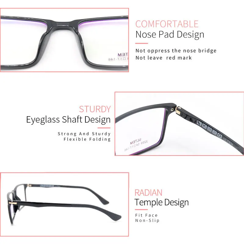 

KANDREA 2021 Men Ultem Eyeglasses Fashion Women Frame Spectacles for Unisex Clear Lens Ultralight Eyewear Square Style Glasses