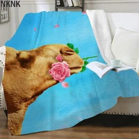 nknk camel blanket animal bedding throw flowers 3d print art blankets for beds sherpa blanket fashion premium pattern warm