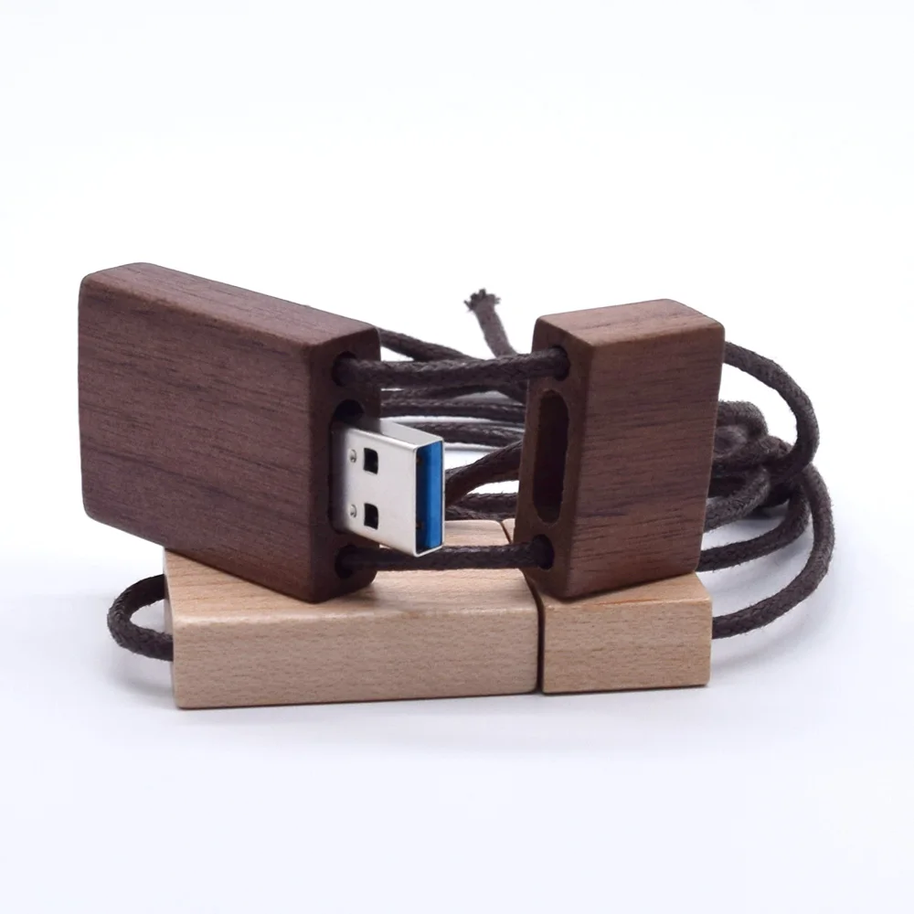 Деревянный usb + веревочный флэш накопитель настраиваемый логотип карта памяти 8