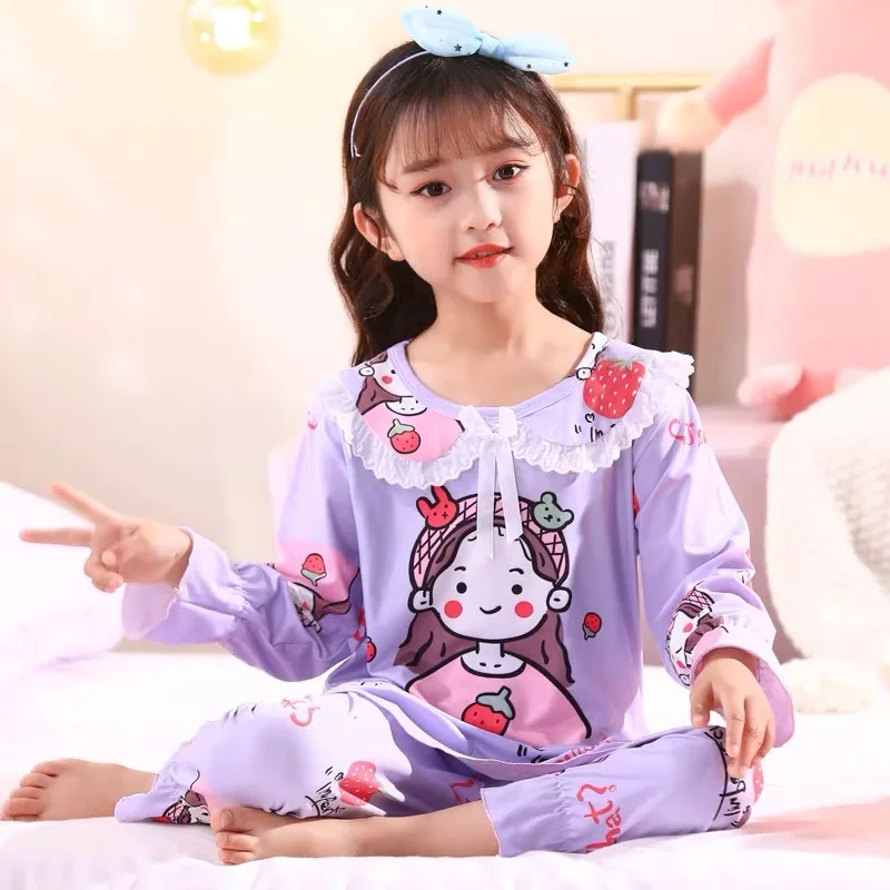 

Kids Girls Pyjamas Clothes Sets Cartoon Spring 2021 Princess Nightwear Sleepwear Teenage Children Homewear Pajamas Suits 3-12Y