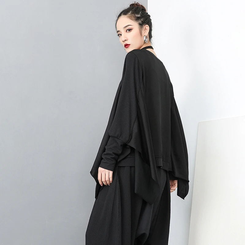 Женский трикотажный свитер с круглым вырезом и рукавами летучая мышь | Женская