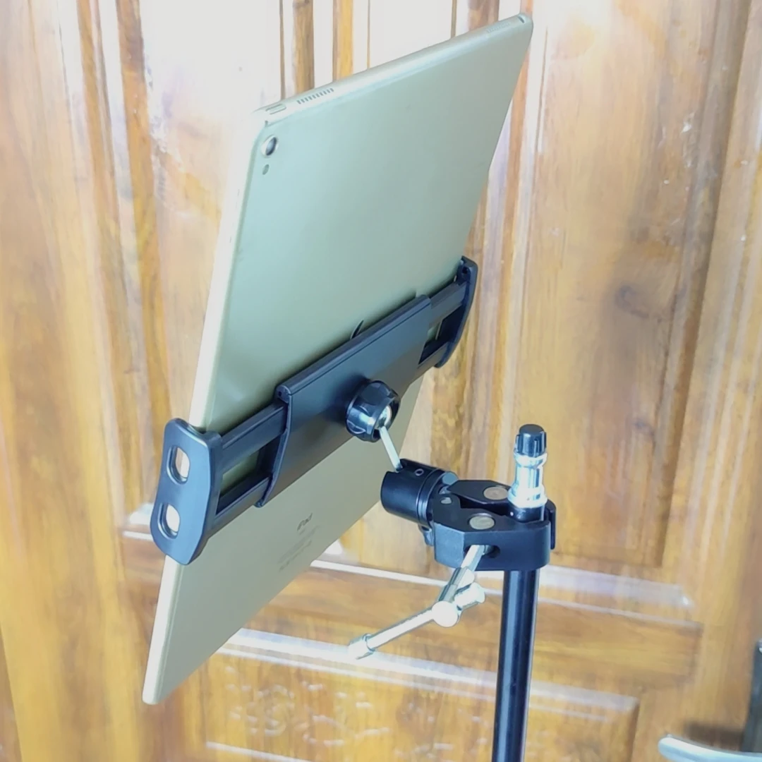 Universal Tablet Desktop Mic Holder For Microphone Stand Mobile Phone Mount Ipad Iphone 4.5 to 12.9 inch Car bracket | Электроника