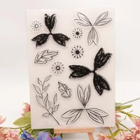 flowers leaves clear stamps transparent silicone seal for diy scrapbooking card making photo album decoration crafts gift