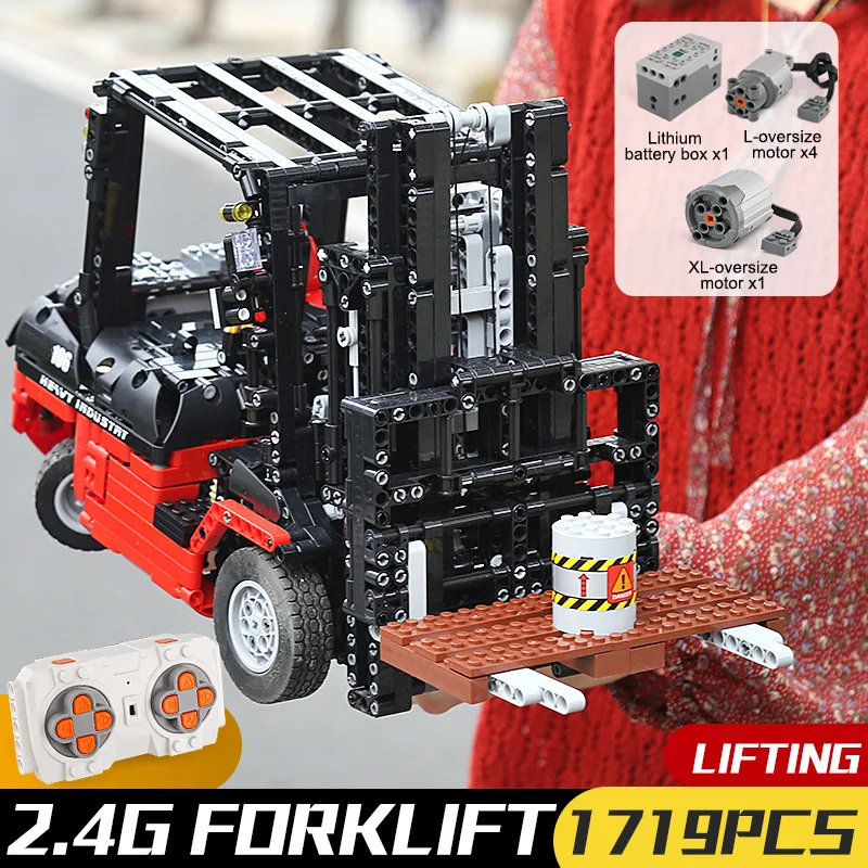 Technic Series Motor Power RC APP Forklift Mk II Car Model Building Kits Blocks Bricks Compatible With MOC 3681