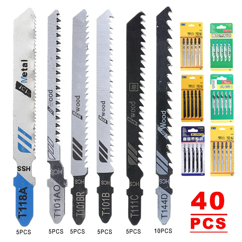

40pcs Reciprocating Saw Blades Saber Saw Handsaw Multi Saw Blade For Cutting Wood Metal PVC Tube Power Tools