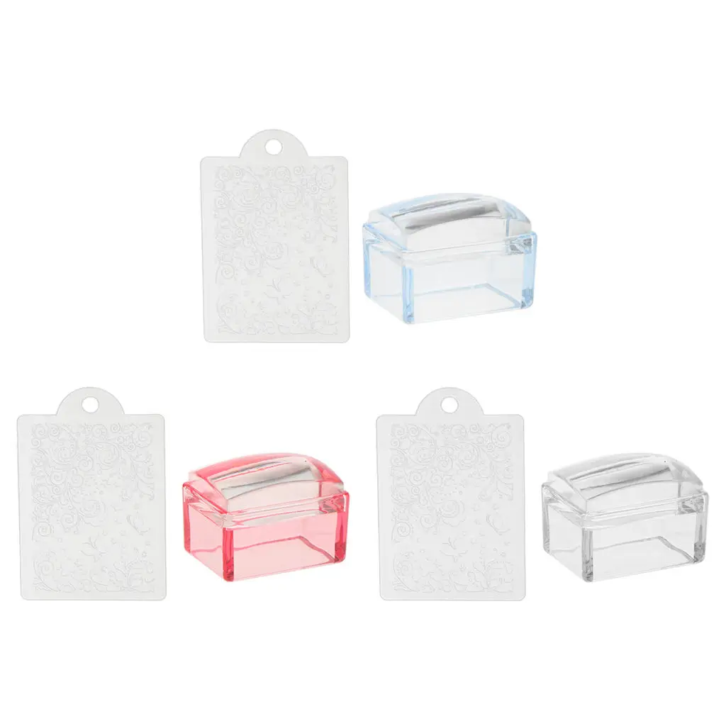 

Силиконовый прямоугольный штамповочный стемпер для дизайна ногтей со скребком, пластина с изображением, инструменты для маникюра, набор дл...