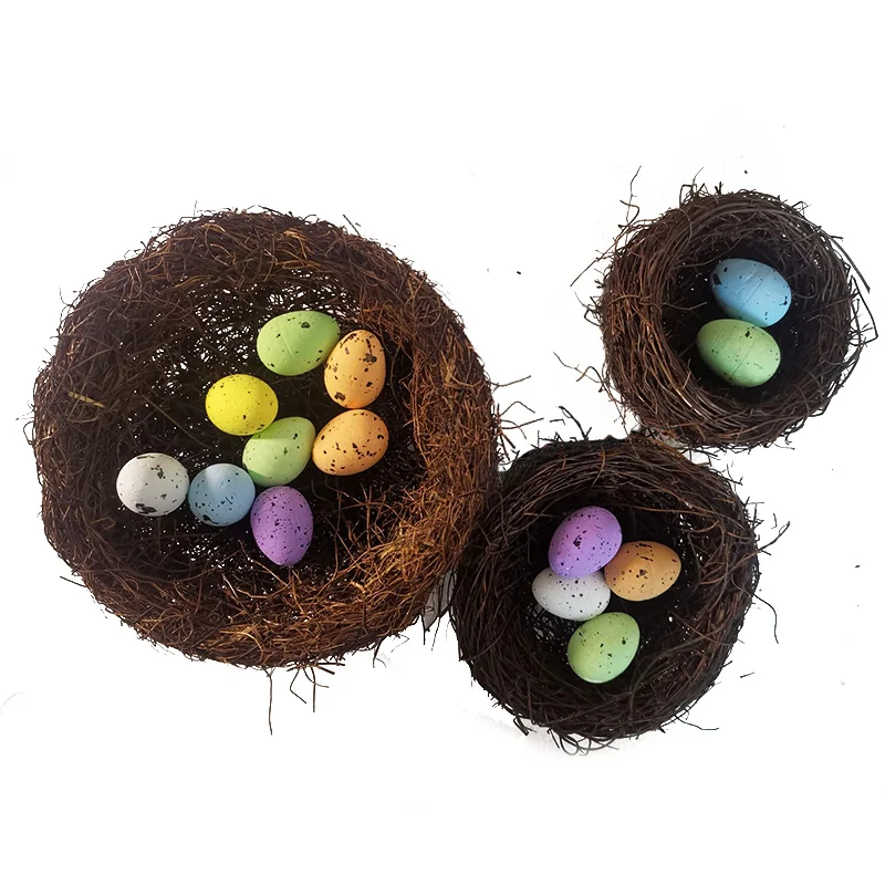 Пасхальные украшения искусственное ротанговое Птичье гнездо пенопластовые яйца