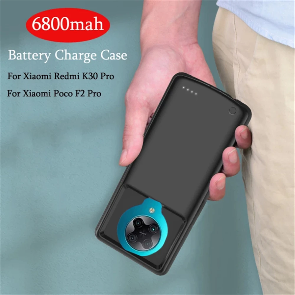 battery charger cases for xiaomi mi poco f2 pro power bank case 6800mah external charging battery cover for mi poco f2 pro case free global shipping
