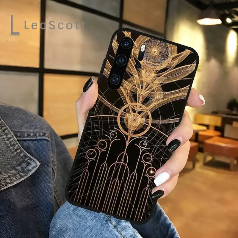 

Elegant Da Vinci with black gold lines Phone Case For Huawei honor Mate P 9 10 20 30 40 Pro 10i 7 8 a x Lite nova 5t