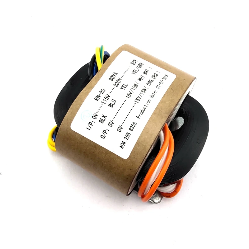 Transformador де corrente R тип силовой трансформатор 0-115V-230V 30W 15V+ 15V R крупного рогатого скота и повышающий трансформатор медный провод transformador