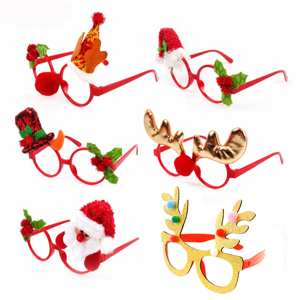 Рождественские украшения для дома Подарки рождественские подарки Natale Noel Рождество очки Рождественский Декор с утолщённой меховой опушкой, год