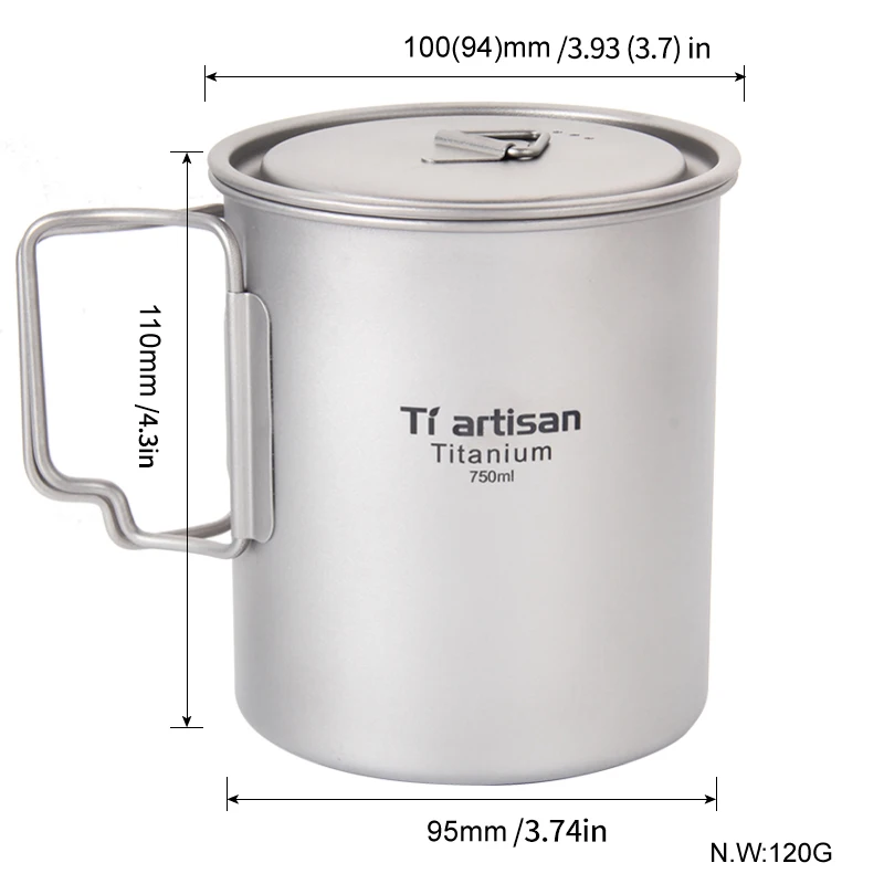 Tiartisan 750 мл наружный кемпинг чистый фотографический горшок складная ручка