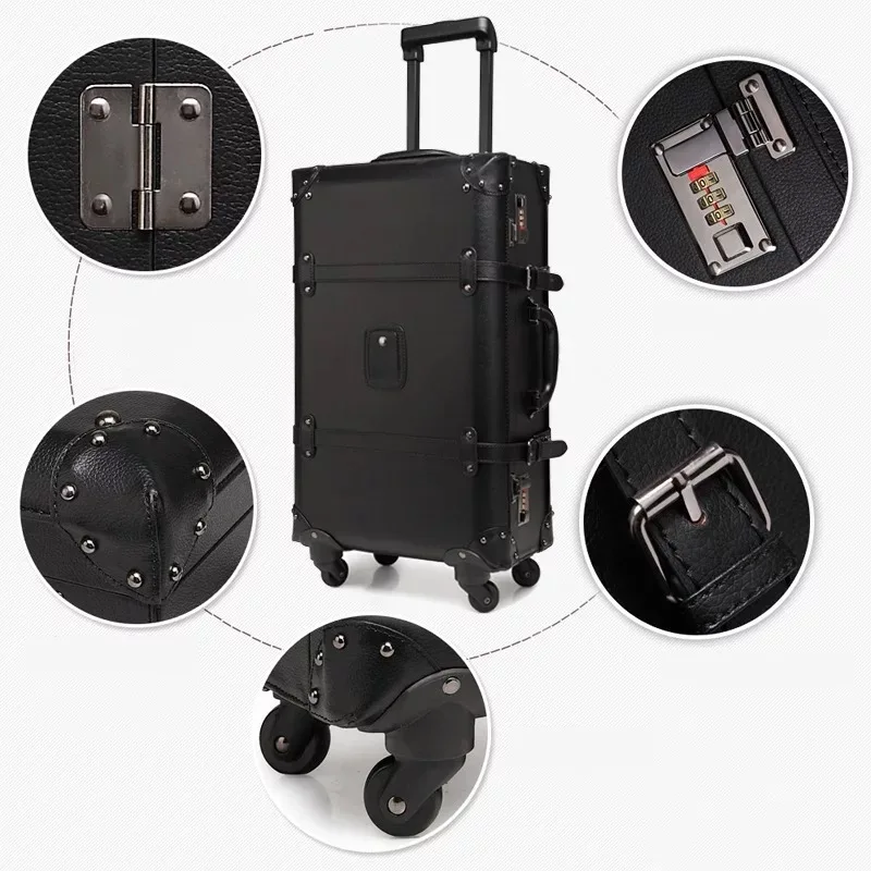 Чемодан на колесиках в стиле ретро 20/24 дюйма|Чемодан колесиках| |