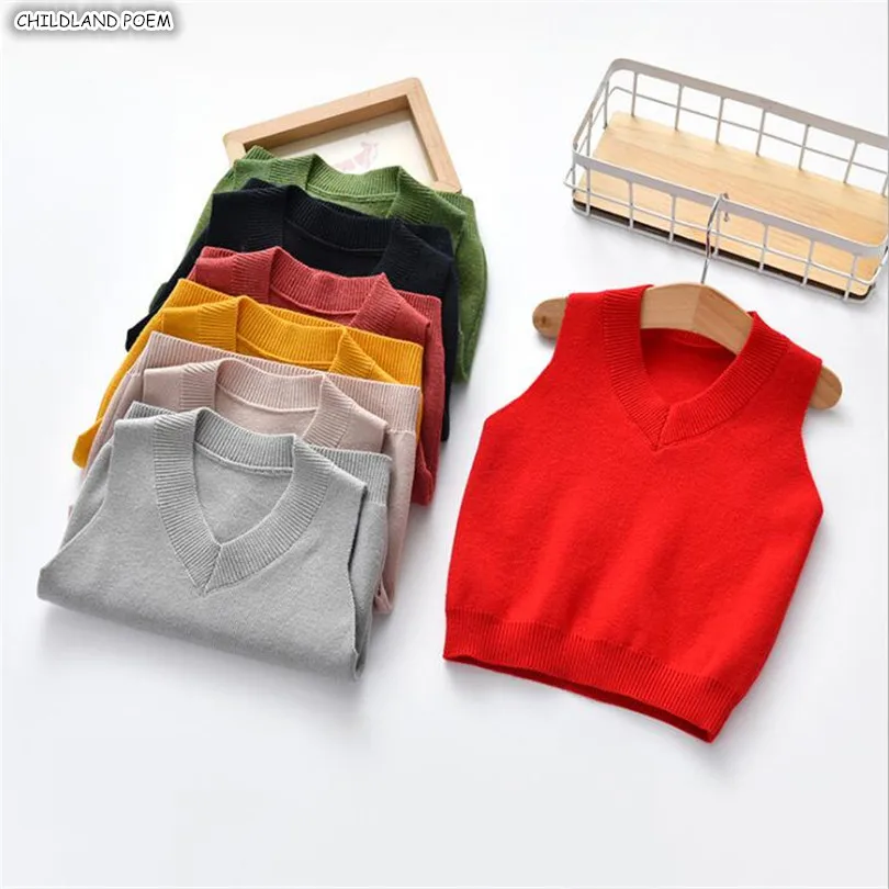 Детский свитер вязаный хлопковый жилет для мальчиков малышей От 1 до 5 лет |