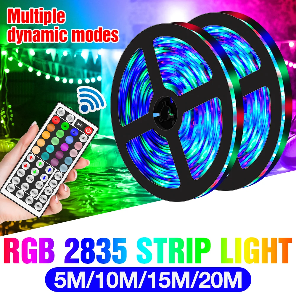 

12V RGB Ribbon LED Light RGBW Tape Lamp LED Strip RGBWW Diode Tape 5M 10M 15M 20M Waterproof LED BackLight For TV Desktop Screen