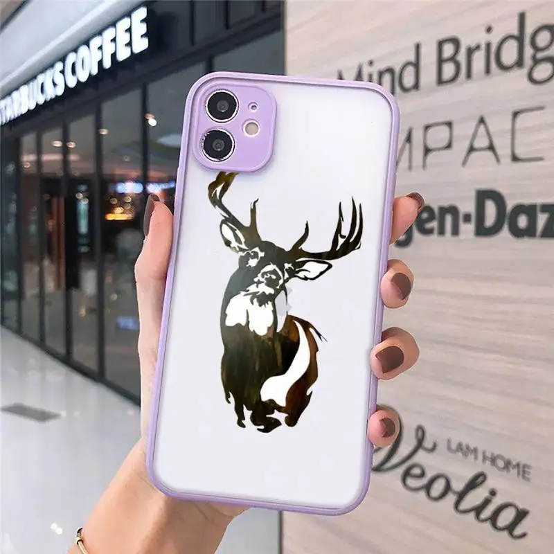 

Deer Hunting Camo Simple luxury Phone Cases shell matte transparent For iphone 7 8 11 12 plus mini x xs xr pro max cover