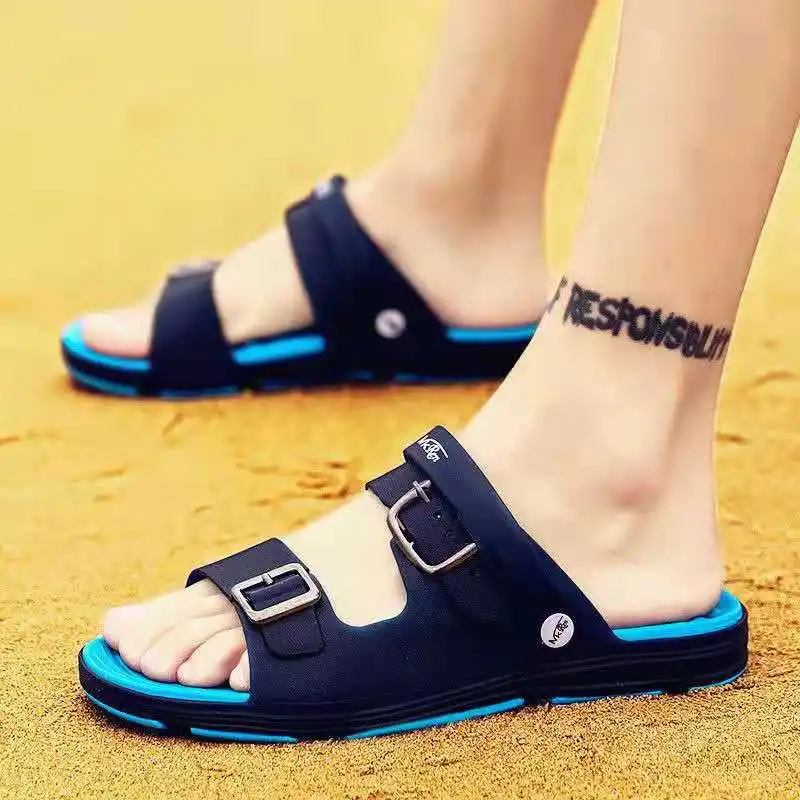 

2021Thread slippers Summer owl slippers Men's big popular logo outdoor men's slippers for external wear men leather slippers