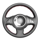 Сшитая вручную черная искусственная кожа для Fiat чехол рулевого колеса автомобиля, 500, 2008, 2009, 2010, 2011, 2012