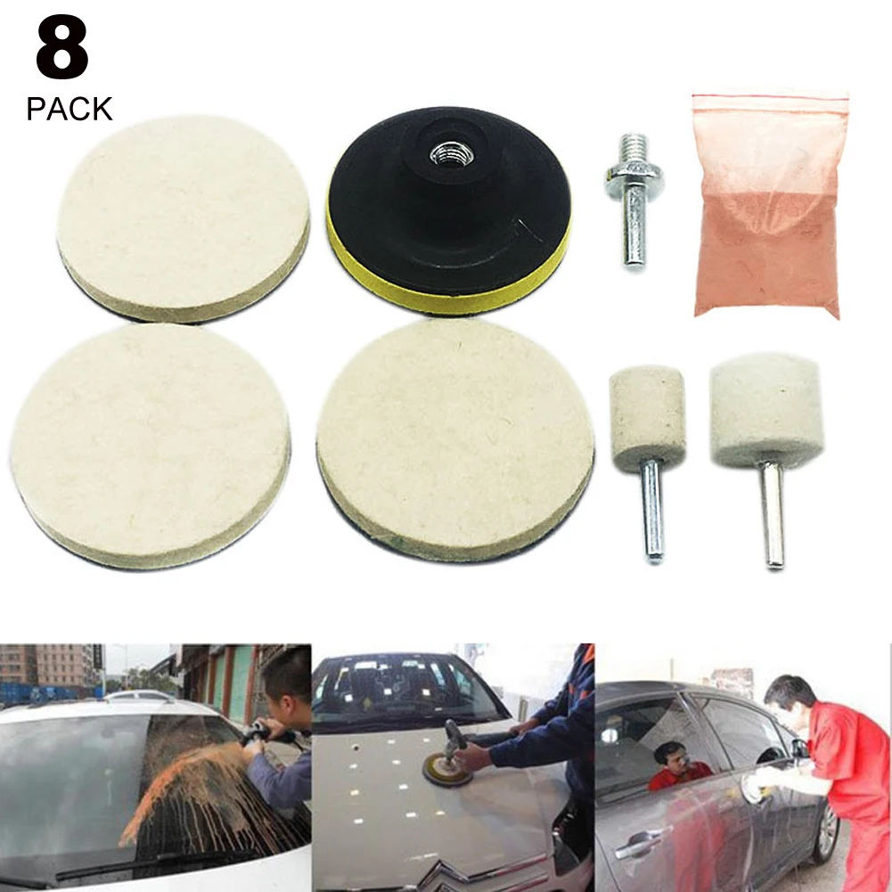 

8x Glass Polishing Scratch Removal Kit For Car SUV Windshield Front/Rear Window
