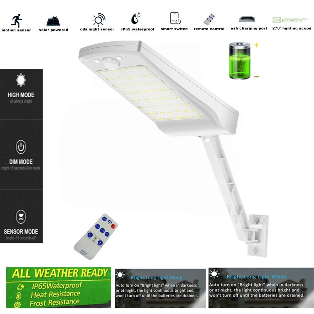 

56 светодиодный солнечный светильник садовый светильник на открытом воздухе контроль повернуть кронштейн палуба забор пейзаж сада настенн...