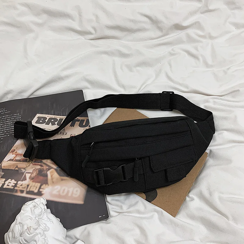 

Solid Color Casual Fashion 2021 New Female Male Oxford Cross Body Bag Small Nylon Chest Couples Bag