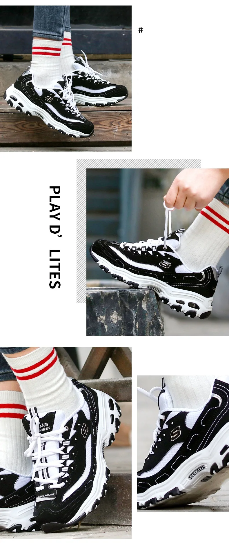 Skechers/Женская обувь D'LITES; женские кроссовки; удобная дышащая повседневная обувь на толстой подошве; обувь высокого качества; 66666179-BKW