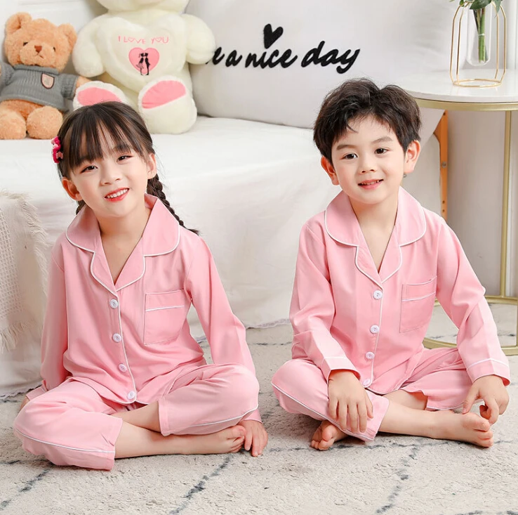 Демисезонный однотонный детский Пижамный костюм мультяшный - Цена: 452.05