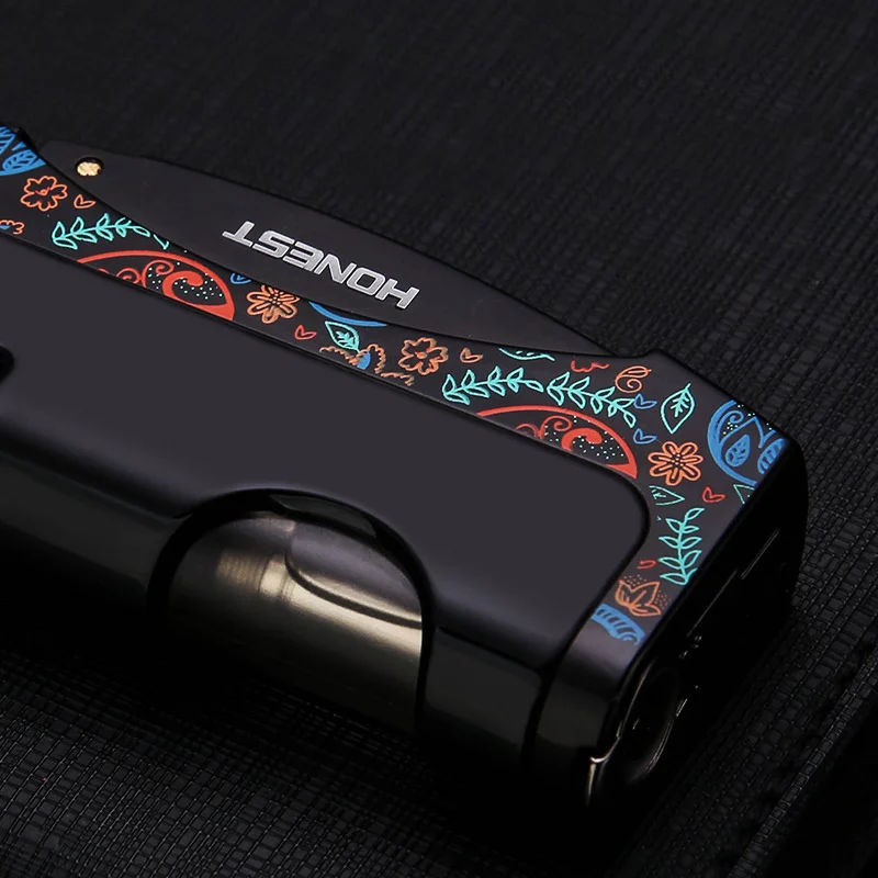 

HONEST Turbo Lighters Torch Lighter Butane Metal Gas Lighter Cigarette Lighters Cigar Smoking Accessories Gadgets for Men