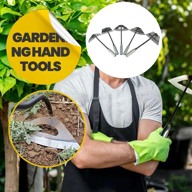 

1pc All-steel Hardened Hollow Hoe Handheld Weeding Rake Planting Vegetable Farm Garden Agriculture Tool Weeding Accessories