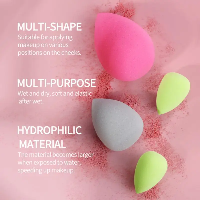 Makeup Sponge Concealer Smooth Cosmetic Puff Mixer Cut Shape Foundation Loose Powder Water Drop Bevel Professional Make Up Tools
